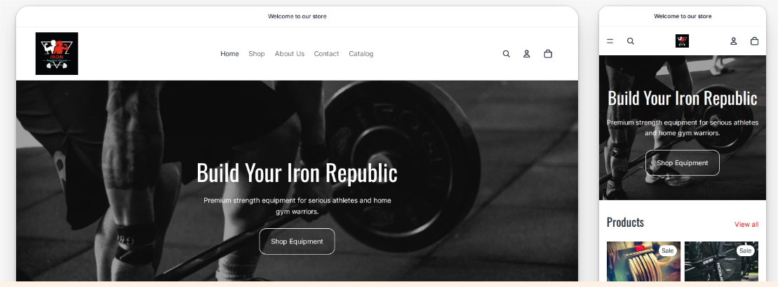 Iron Republic Fitness E-Commerce Store